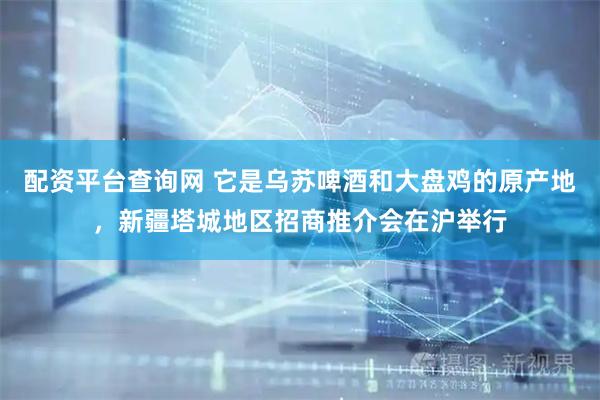 配资平台查询网 它是乌苏啤酒和大盘鸡的原产地，新疆塔城地区招商推介会在沪举行