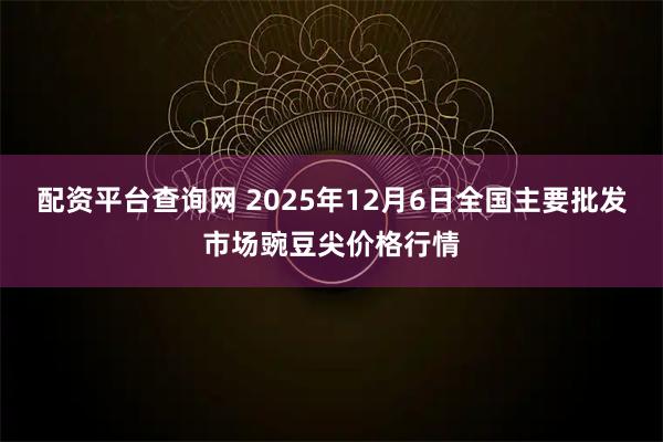 配资平台查询网 2025年12月6日全国主要批发市场豌豆尖价格行情