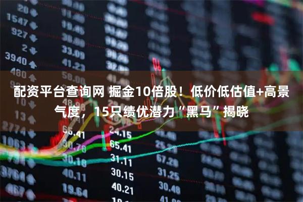 配资平台查询网 掘金10倍股！低价低估值+高景气度，15只绩优潜力“黑马”揭晓