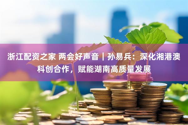 浙江配资之家 两会好声音｜孙易兵：深化湘港澳科创合作，赋能湖南高质量发展
