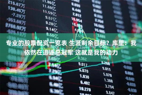 专业的股票配资一览表 生涯剩余目标？库里：我依然在追逐总冠军 这就是我的动力